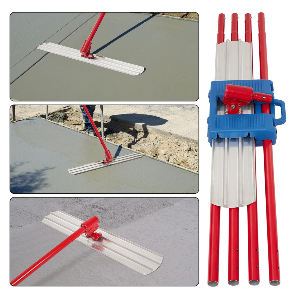 PioneerWorks Bull Float Magnesium Concrete Float, 48x8" Aluminum Alloy Concrete Float Tool, Concrete Kit Bull Float with 4 Float Handle Bracket Concrete Tools Finishing