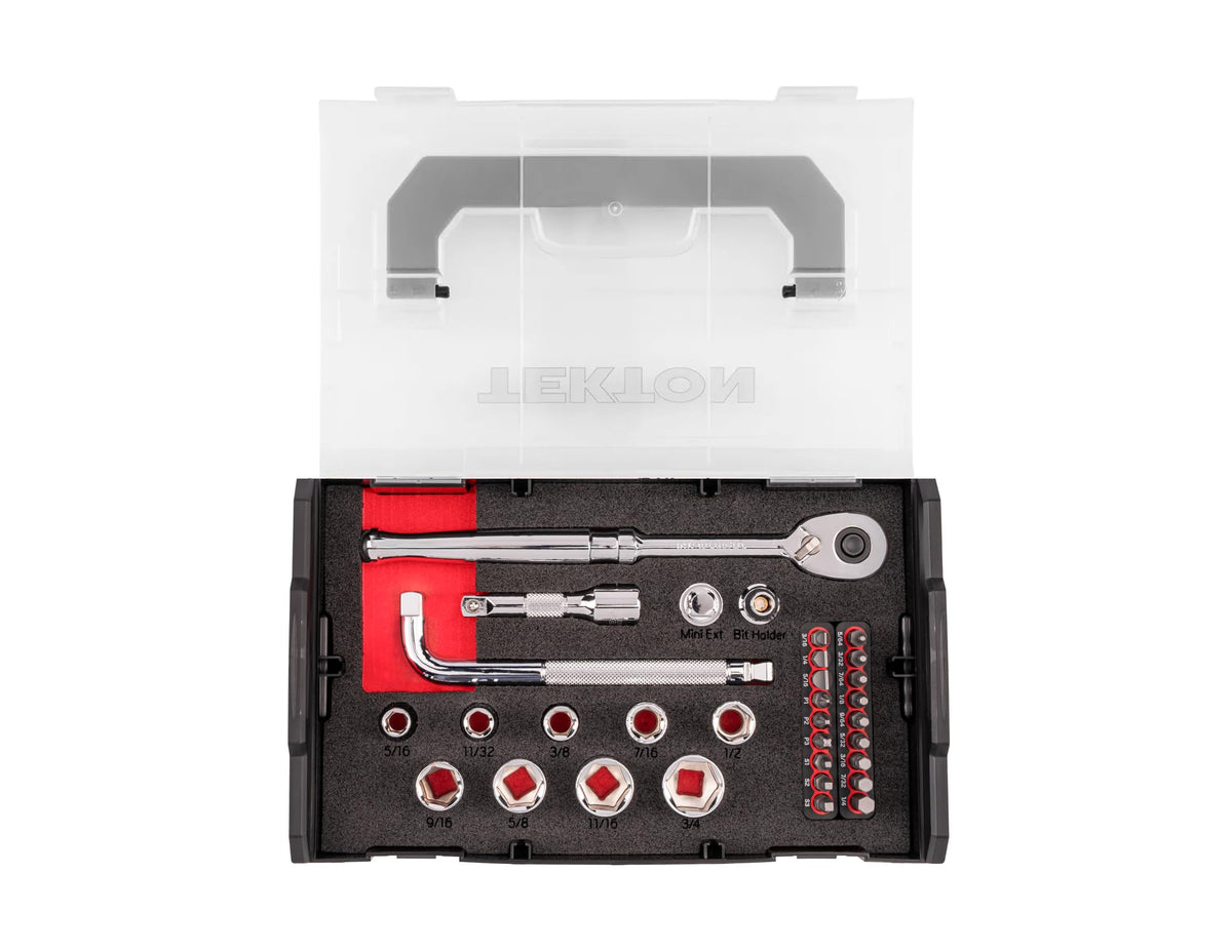 TEKTON 3/8 Inch Drive 12-Point Socket and Ratchet Set, 117-Piece | SKT16303
