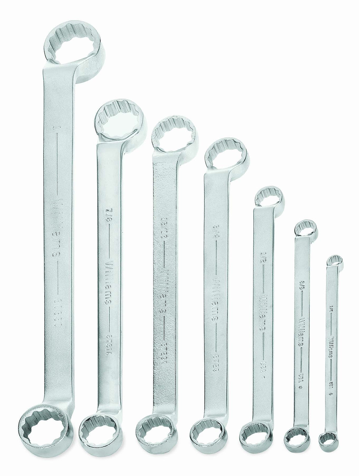 Williams WS-8707 7-Piece Double Head 60-Degree Offset Box End Wrench Set