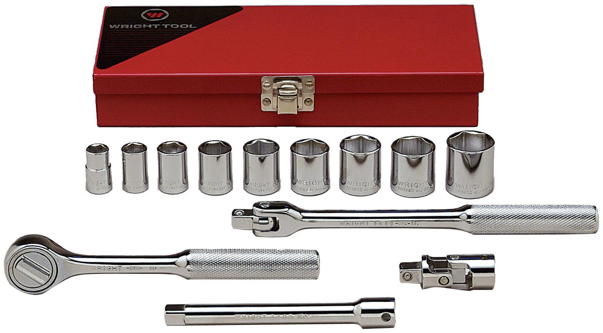 Wright Tool 329 3/8" Drive, 6 Point Standard Socket Set (13-Piece)