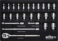 Wiha 338-91 Socket Set, 26 pcs Metric 1/2 Drive