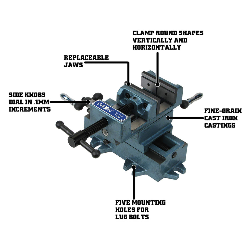 Wilton 4" Cross Slide Drill Press Vise (CS4) and Forney Tap Magic Industrial Pro Cutting Fluid Bundle