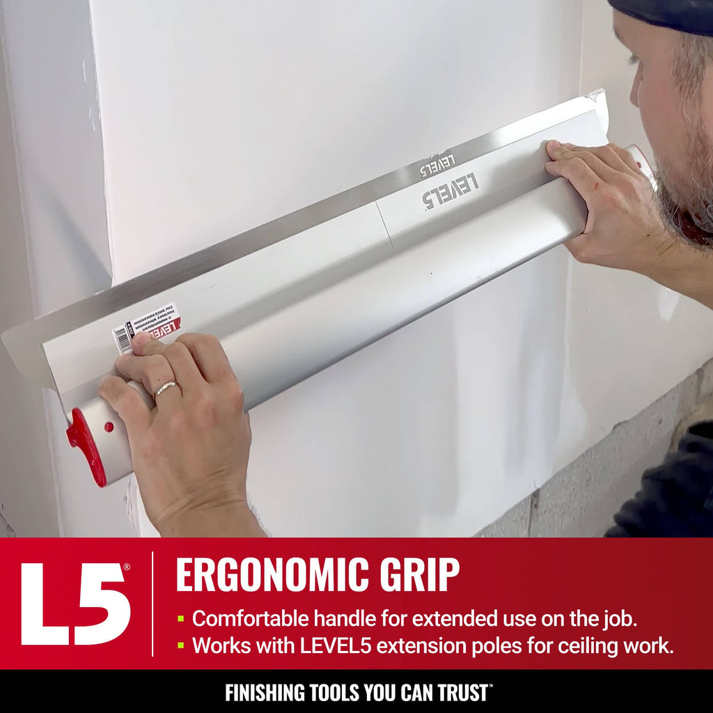 LEVEL5 Drywall Skimming Blade Set | 7, 10 & 16 Inch Skimming Blades | Ergonomic Aluminum Body | Replaceable 0.3mm German Stainless Steel Blade | For Smoothing Walls and Ceilings | 5-442