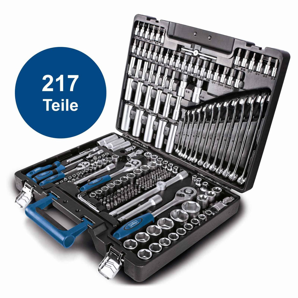 Scheppach Atelier Mobile TB217 | Tool Set | Tool Case | Socket Wrench Set | 217 Pieces | Neat and Convenient | Chrome Vanadium Steel