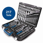 Scheppach Atelier Mobile TB217 | Tool Set | Tool Case | Socket Wrench Set | 217 Pieces | Neat and Convenient | Chrome Vanadium Steel