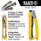 Klein Tools Cable Installation Tool Set with Crimper, Tester, Snips, Punchdown Tool, and Case (6 Pieces)