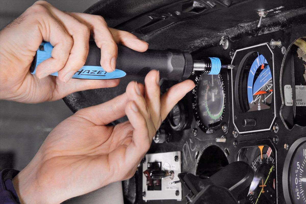 HAZET Torque Screwdriver 6004CT-12, 1/4" with Standard Handle, 0.2-0.24 Galbf-Ft, 6% Accuracy, 7.72 in Length, Reversible Right/Left, Freewheel Mechanism