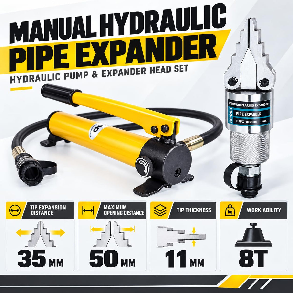 YQ-30 Hydraulic Spreader, Portable Manual Flange Splitter Expander Pliers, 8 Ton Spreader Force, Split Type