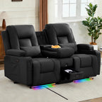 URRED Wall Hugger Power Reclining Loveseat Sofa，Dark Brown：77.3" - 3 Seats