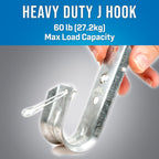 JONARD TOOLS JH21-100 1 5/16” Standard J Hook, Heavy Duty Metal Cable Hooks, Size 21, 100 Pack