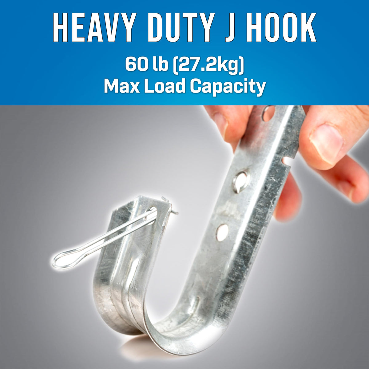 JONARD TOOLS JH21-100 1 5/16” Standard J Hook, Heavy Duty Metal Cable Hooks, Size 21, 100 Pack