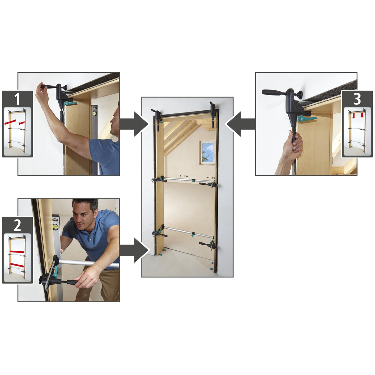 wolfcraft PRO Door Frame Assembly Set, 12 Pieces - Complete Fitting Kit