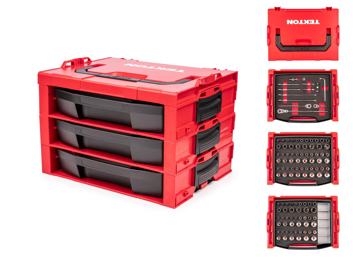 TEKTON 3/8 Inch Drive 12-Point Socket and Ratchet Set, 117-Piece | SKT16303