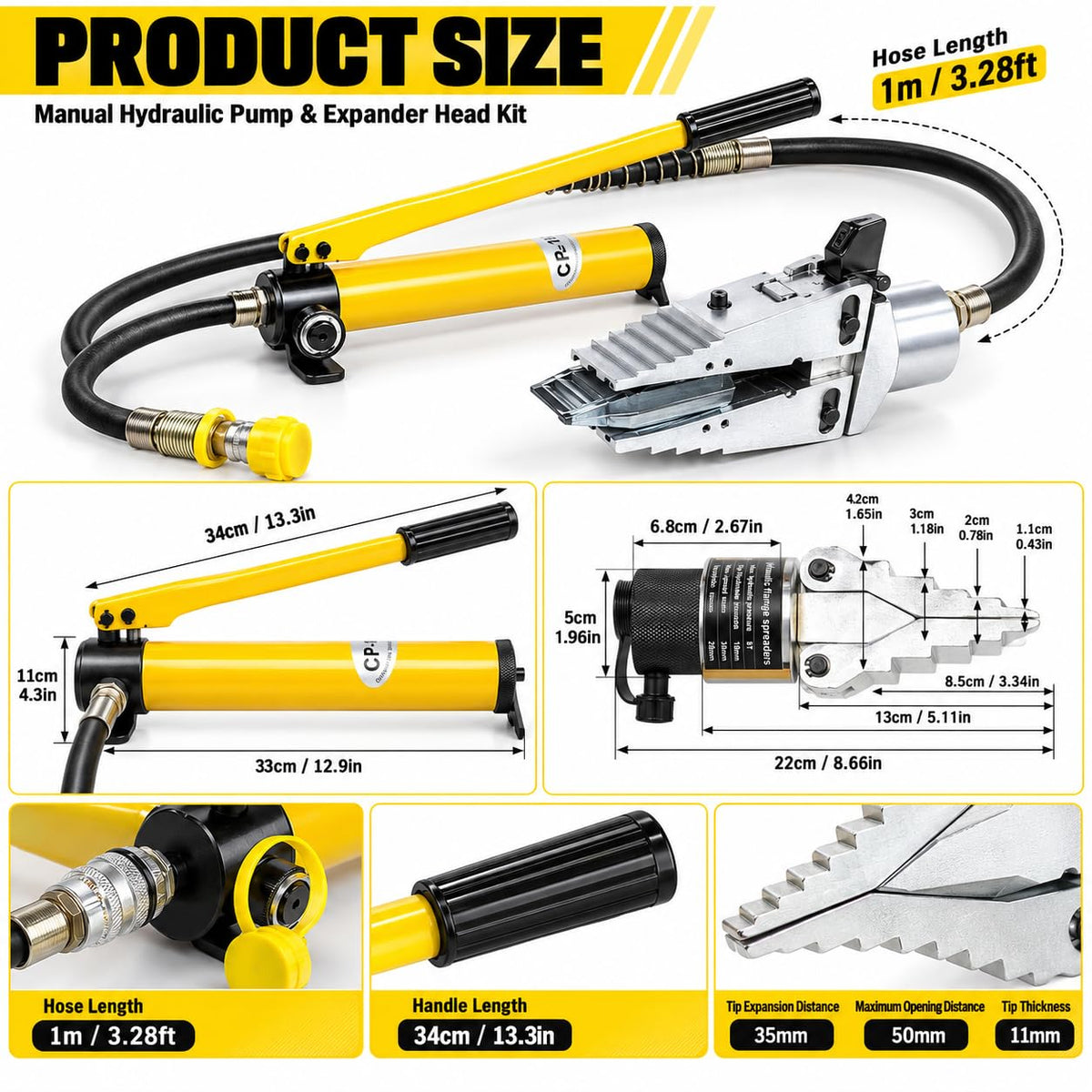 YQ-30 Hydraulic Spreader, Portable Manual Flange Splitter Expander Pliers, 8 Ton Spreader Force, Split Type