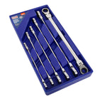 Sealey AK63832 Long Metric Flexi-Head Double End Ratchet Ring Spanner Set, 6 Pieces
