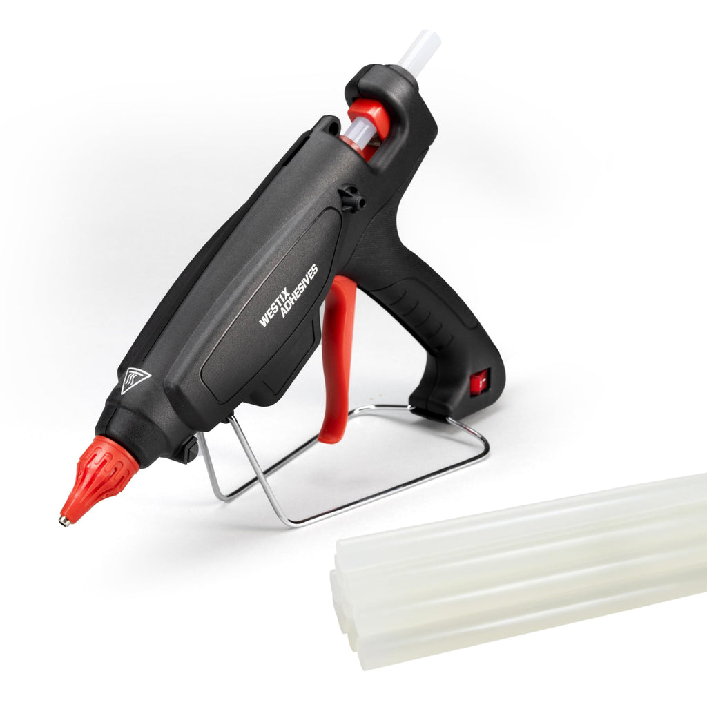 IDL Packaging GG-220 Industrial 200W Hot Glue Gun with 10 pcs Glue Sticks - 1/2" x 10" Full-Size Glue Sticks - Hot Glue Gun Kit for Variety of Surfaces: Foam, Vinyl, Leather, or Upholstery