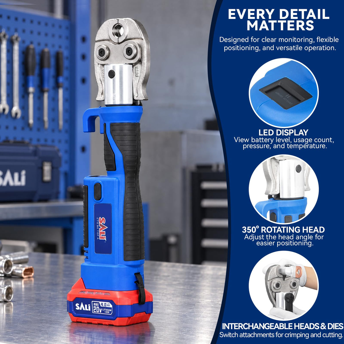 Propress Tool, 18V 4.0Ah Copper Pipe Crimping Tool with 32KN Output