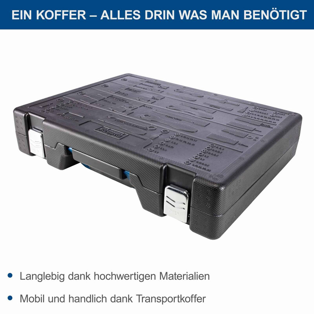 Scheppach Atelier Mobile TB217 | Tool Set | Tool Case | Socket Wrench Set | 217 Pieces | Neat and Convenient | Chrome Vanadium Steel