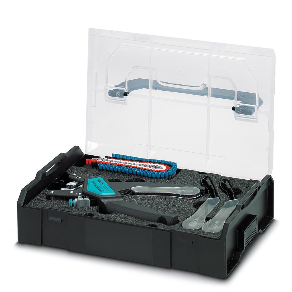 PHOENIX CONTACT Crimpfox 4-in-1 set tool for processing wire end ferrules according to DIN 46228-4 0.5 mm² to 2.5 mm² equipped with forced lock, cutting, stripping, drill and crimping unit