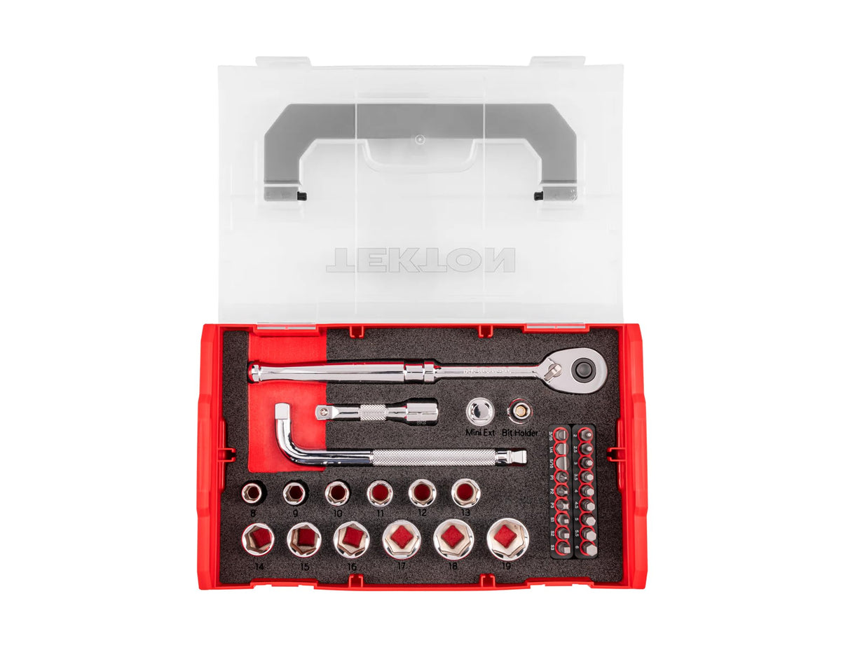 TEKTON 3/8 Inch Drive 12-Point Socket and Ratchet Set, 117-Piece | SKT16303