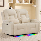 URRED Wall Hugger Power Reclining Loveseat Sofa，Dark Brown：77.3" - 3 Seats