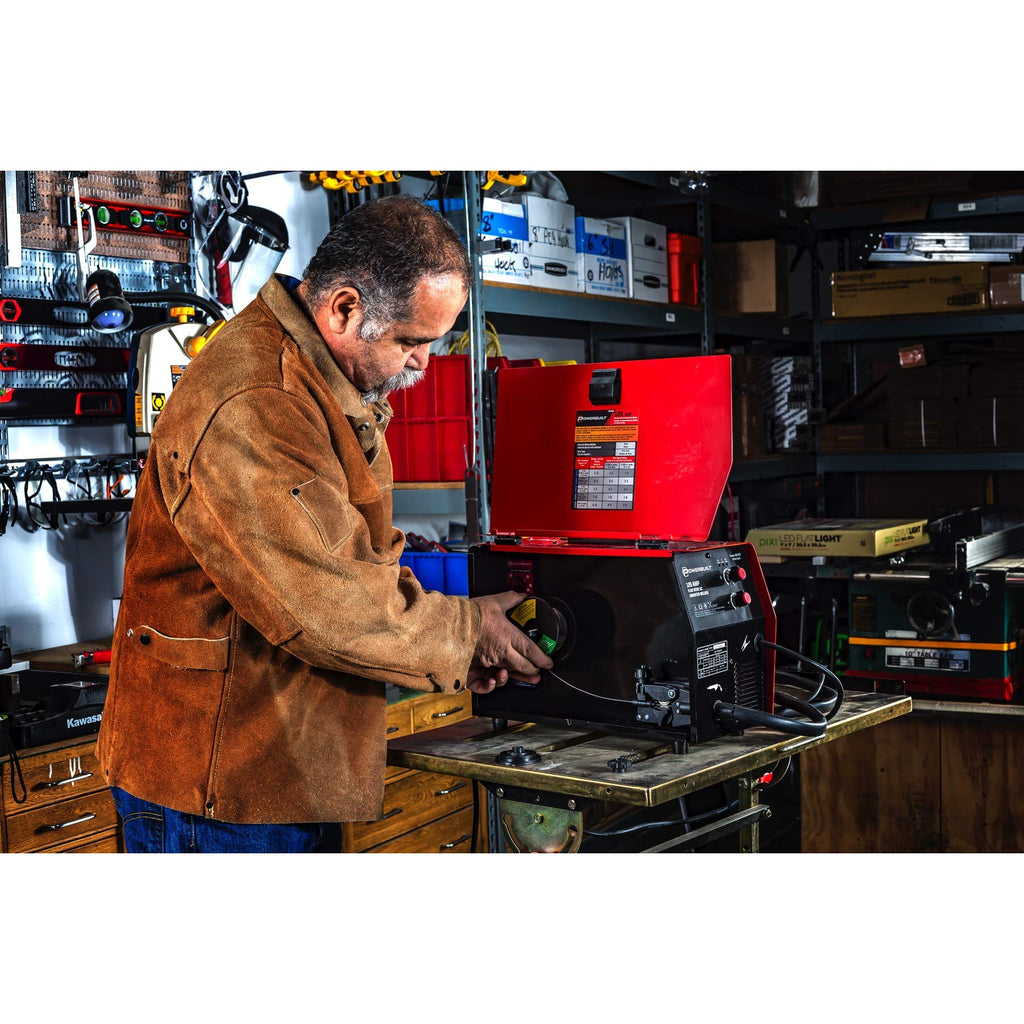 Powerbuilt - 90 Amp Wire Feed IGBT Inverter Welder, Power Equip & Access, Power Tools & Access, Welding Kits (240131), Red