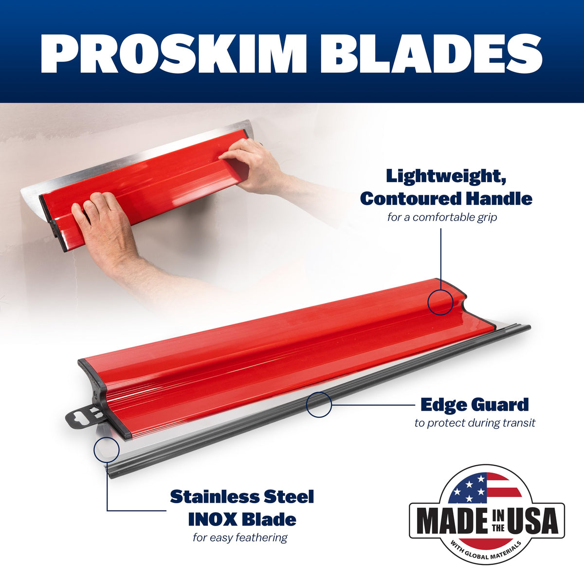 MARSHALLTOWN ProSkim 3 Piece Drywall Tool Kit, Stainless Steel Blade