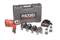 RIDGID 57403 RP 240 ProPress 8-Piece Compact Press Tool Kit with Batteries, Charger, 3 Press Tool Jaws (1/2" to 2"), and Case