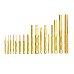 Mayhew Tools 61389 Brass Punch & Scraper Set, 17-Piece Metric