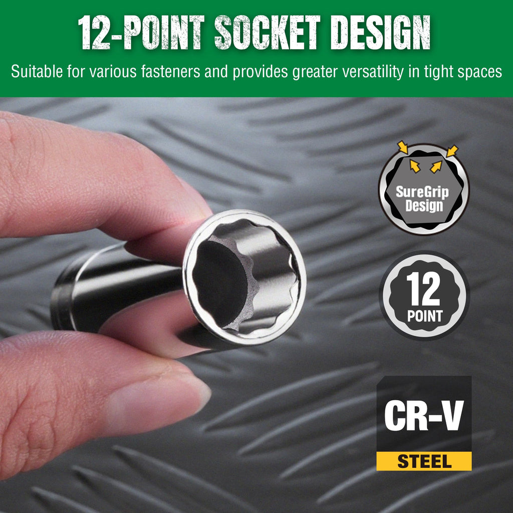 SK Tools USA 1/2" Drive Socket Set, Metric Sockets, 13-Piece 15-32mm