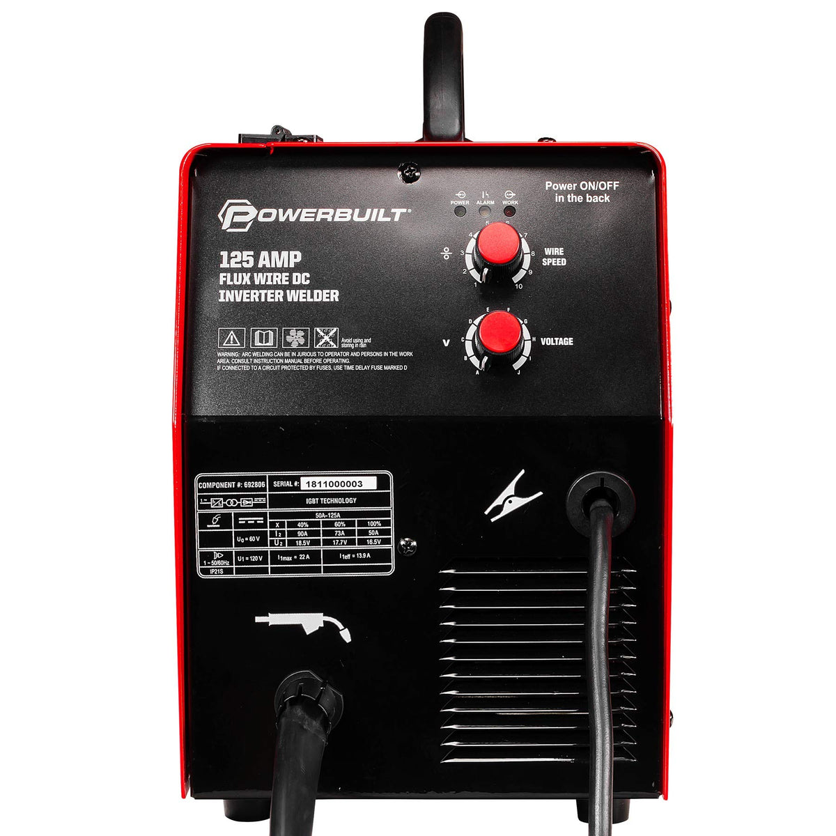 Powerbuilt - 90 Amp Wire Feed IGBT Inverter Welder, Power Equip & Access, Power Tools & Access, Welding Kits (240131), Red