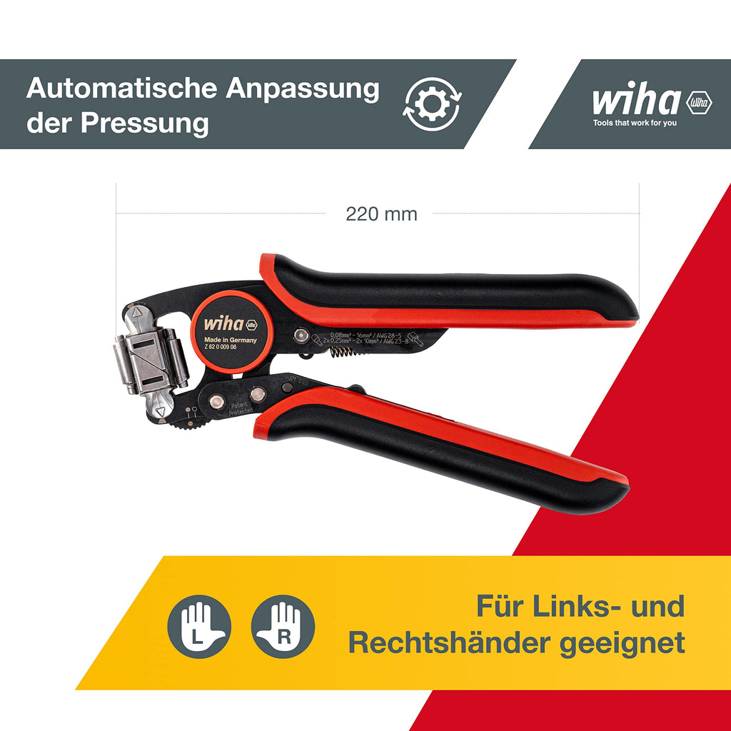 Wiha 45223 Crimpzange Aderendhülsen 0.08 up to 16mm², Red