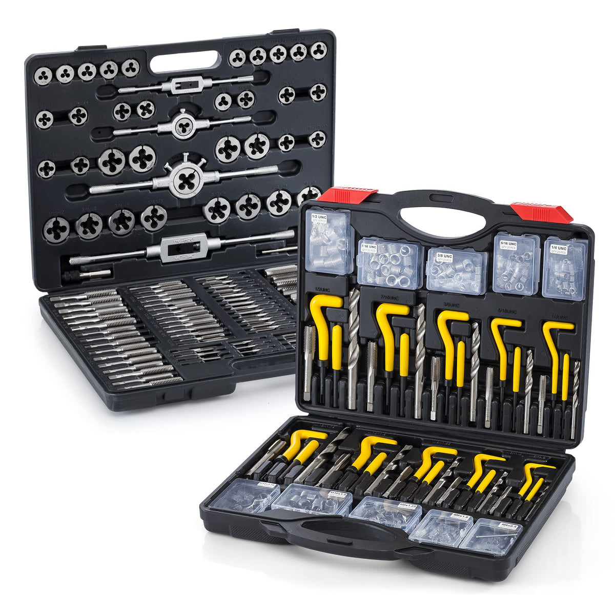 Metric & SAE 261 Piece HSS Drill Thread Repair Kit & 110 Piece Tap & Die Tool Set Bundle - THREAD261-110MM