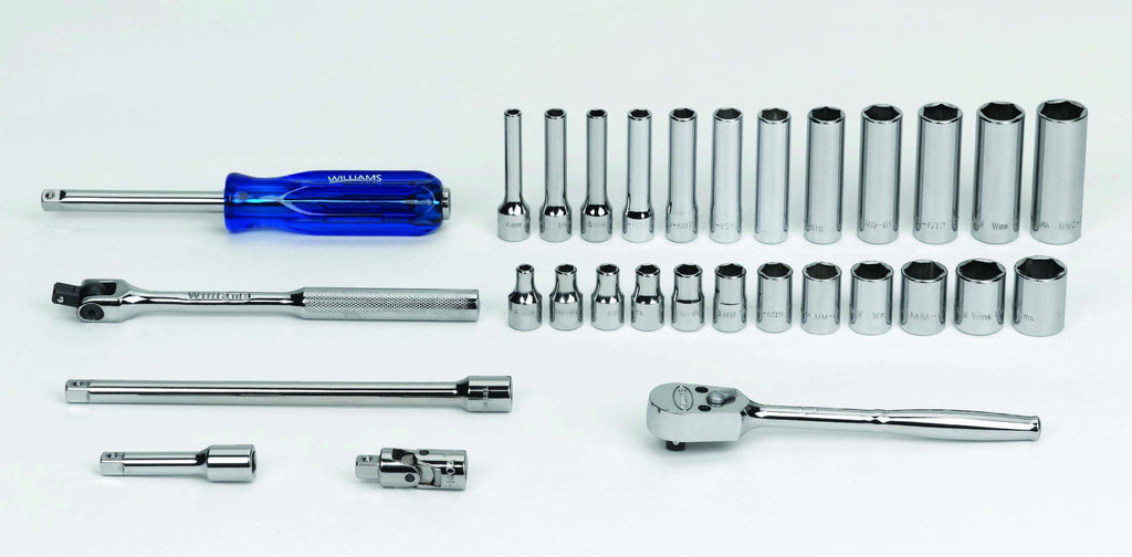Williams MSM-30HFTB 30-Piece Metric Socket and Drive Tool Set with Toolbox