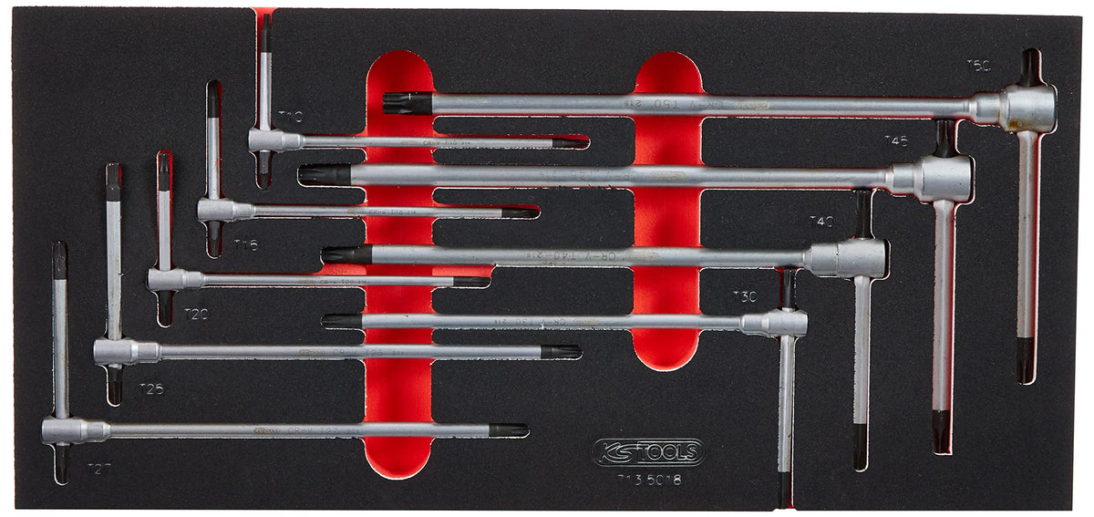 KS Tools 713.5018 9 Module Allen Key Set with T-Handle