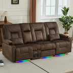 URRED Wall Hugger Power Reclining Loveseat Sofa，Dark Brown：77.3" - 3 Seats