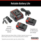 RIDGID 67183 Model RP 351 ProPress Standard Press Tool Kit with Battery, Charger, 1/2" to 1" Press Tool Jaws, and Carrying Case