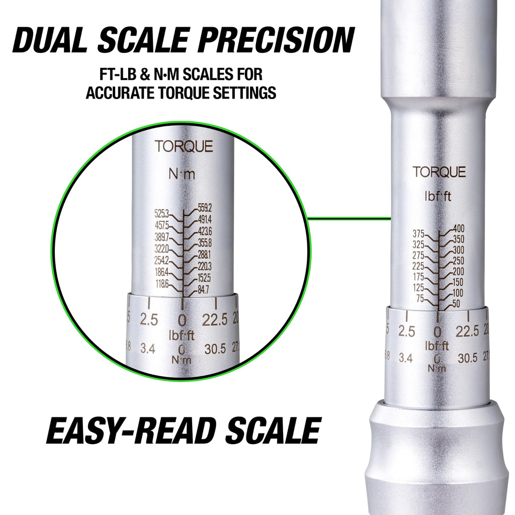 OEMTOOLS 37309 3/4” Drive Click-Style Torque Wrench, 3/4 Torque Wrench, Tire & Wheel Tools, Torque Wrenches, Mechanic Tools, Tire Removal Tools