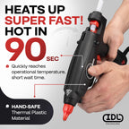 IDL Packaging GG-220 Industrial 200W Hot Glue Gun with 10 pcs Glue Sticks - 1/2" x 10" Full-Size Glue Sticks - Hot Glue Gun Kit for Variety of Surfaces: Foam, Vinyl, Leather, or Upholstery
