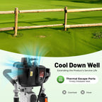 38CC T Pile Driver, 4-Stroke Gasoline Pile Driver Hammer, Construction Base Pile Driver, Portable Orchard Pile Driver, Guardrail/Triangular Steel Pile Driver Single Cylinder Air Cooling 7500r/min