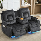 URRED Wall Hugger Power Reclining Loveseat Sofa，Dark Brown：77.3" - 3 Seats