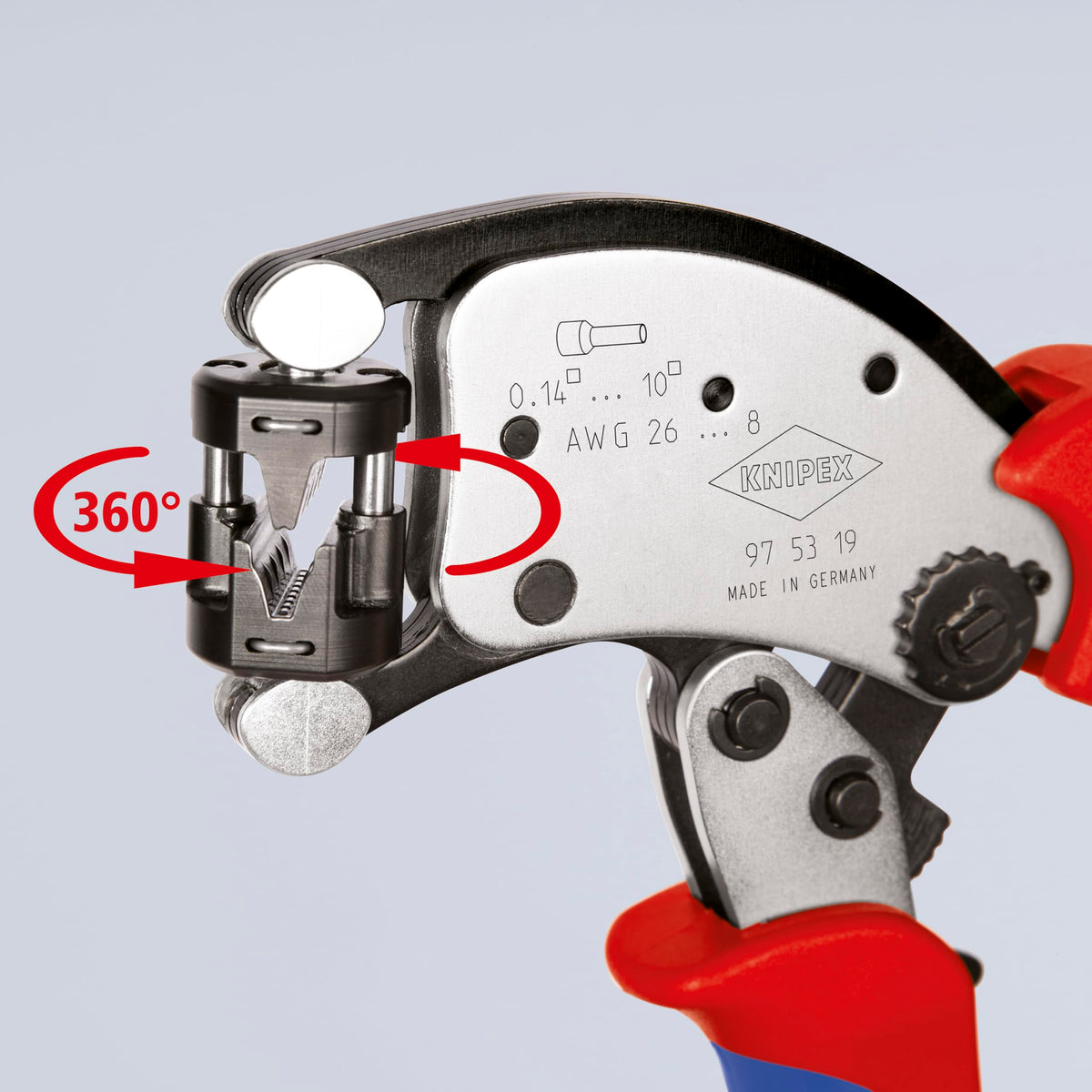 KNIPEX Tools 97 53 19 KNIPEX Twistor® T Self-Adjusting Crimping Pliers for Wire Ferrules, 8"