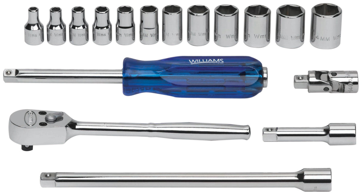 Williams MSM-17HFTB 17-Piece 1/4-Inch Drive Socket and Drive Tool Set with Toolbox