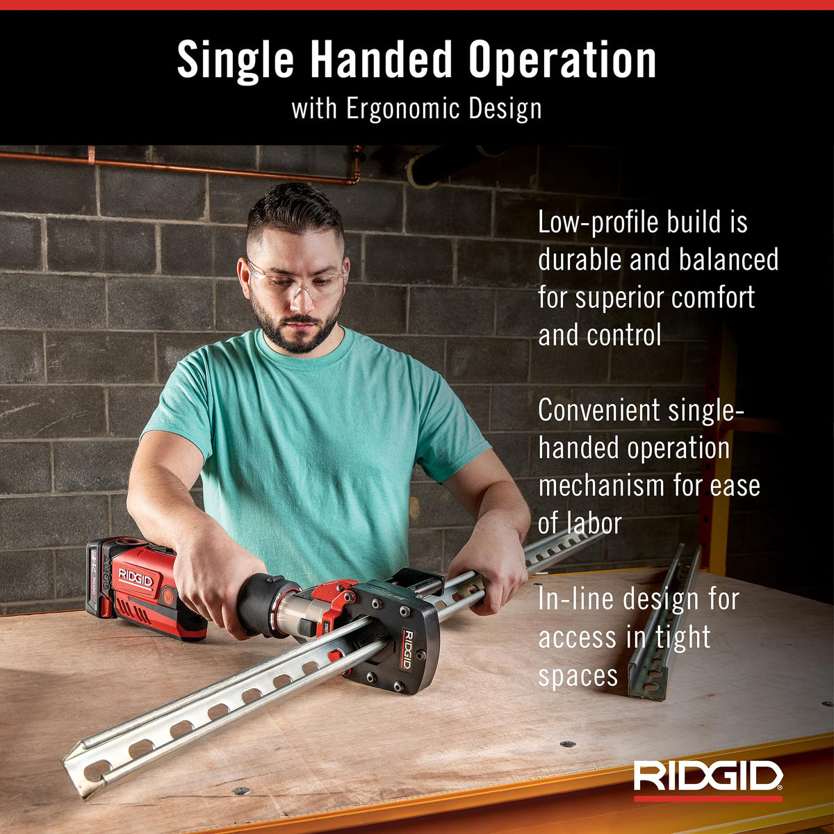 RIDGID 67183 Model RP 351 ProPress Standard Press Tool Kit with Battery, Charger, 1/2" to 1" Press Tool Jaws, and Carrying Case