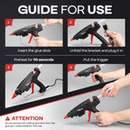 IDL Packaging GG-220 Industrial 200W Hot Glue Gun with 10 pcs Glue Sticks - 1/2" x 10" Full-Size Glue Sticks - Hot Glue Gun Kit for Variety of Surfaces: Foam, Vinyl, Leather, or Upholstery