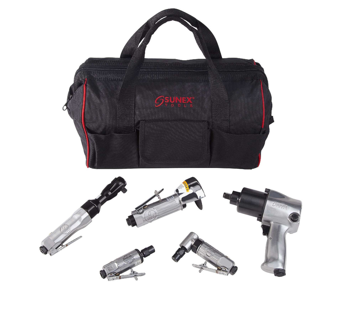 Sunex SX231PBAGPR Air Tool Kit with Gatemouth Bag, 5-Piece