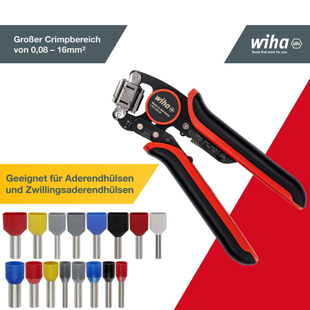Wiha 45223 Crimpzange Aderendhülsen 0.08 up to 16mm², Red