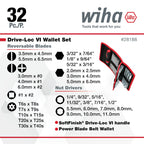 Wiha 28188 Drive-Loc VI Wallet Set, 32 Piece