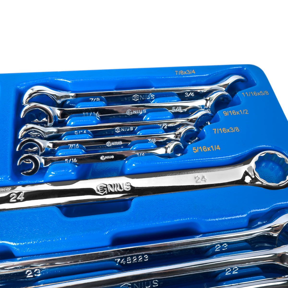 Genius Tools 41PC Metric & SAE Combination & Flare Nut Wrench Set - MS-041MS