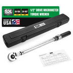 SK Tools USA 1/2" Drive Adjustable Torque Wrench Micrometer, 20-150 ft.lb.